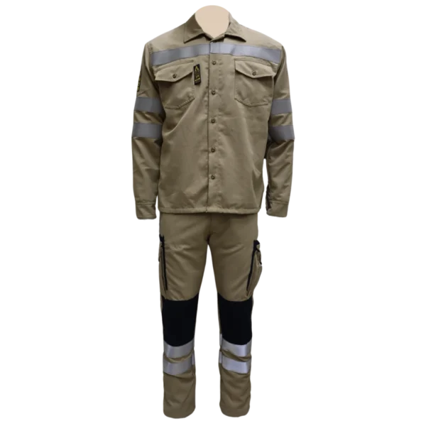 CAMISA Y PANTALON GALOS® FR ARC FLASH 100% INHERENTE - BEIGE Y AZUL MARINO