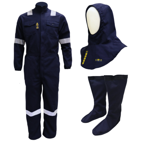 KIT 3 EN 1 - CAPUCHA, OVEROL Y MEDIAS GALOS® FR ARC FLASH 100% INHERENTE - AZUL MARINO