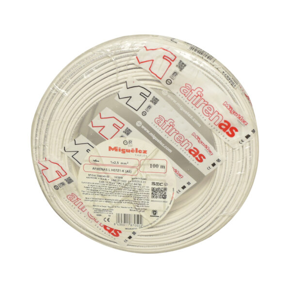 Cable H07Z1-K 10mm2, 450/750V libre de halógeno blanco, clase 5, x rollo