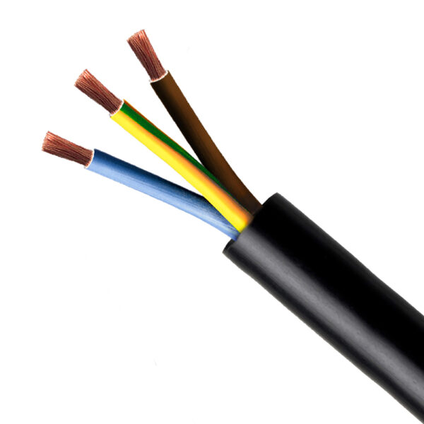 Cable RV-K 3G4mm2, 0.6/1kV XLPE/PVC negro, clase 5, x metro lineal