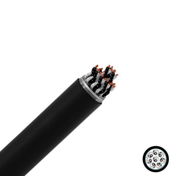 Cable instrumentación apantallado 8x2x16AWG 300V 90°C libre de halógeno, UL, x metro lineal