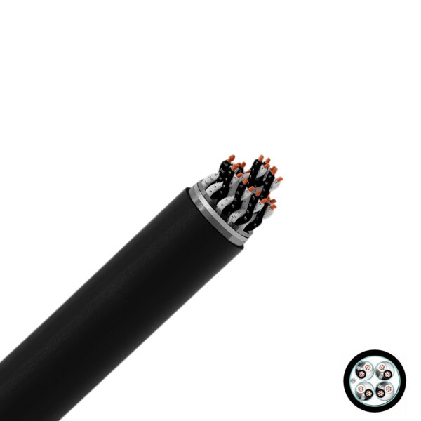 Cable instrumentación apantallado 4x2x18AWG 300V 90°C libre de halógeno, UL, x metro lineal