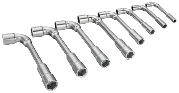 Juego de llaves de tubo acodadas de dos bocas métricas con Dynamic-Drive™ de 12 x 6 puntos (8 piezas)