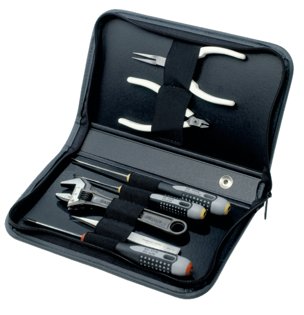 Kit de herramientas de electricista en estuche con cremallera, 7 piezas