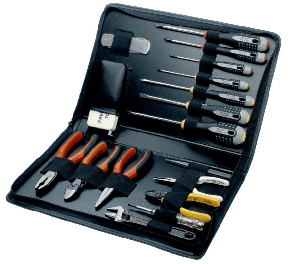 Kit de herramientas de electricista en estuche con cremallera, 17 piezas