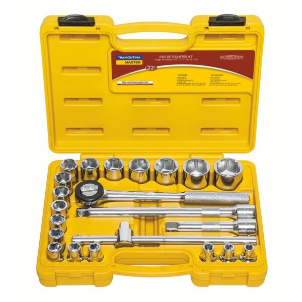 Maletín Dados Hexagonal Tramontina Master 1/2" 22pzs