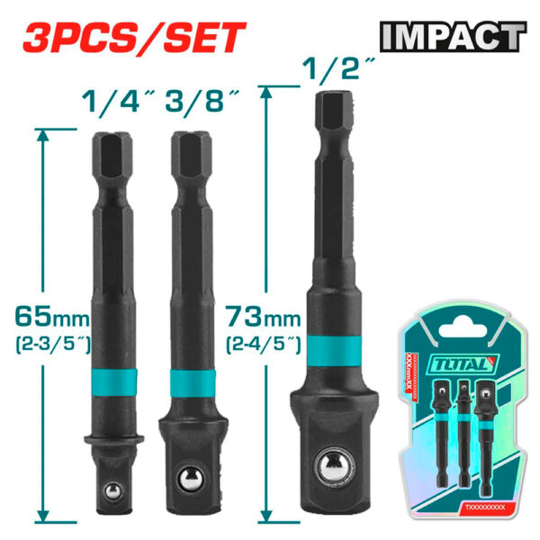 SET EXTENCIONES SOCKET DE IMPACTO 3PCS 1/4 HEX 50BV30