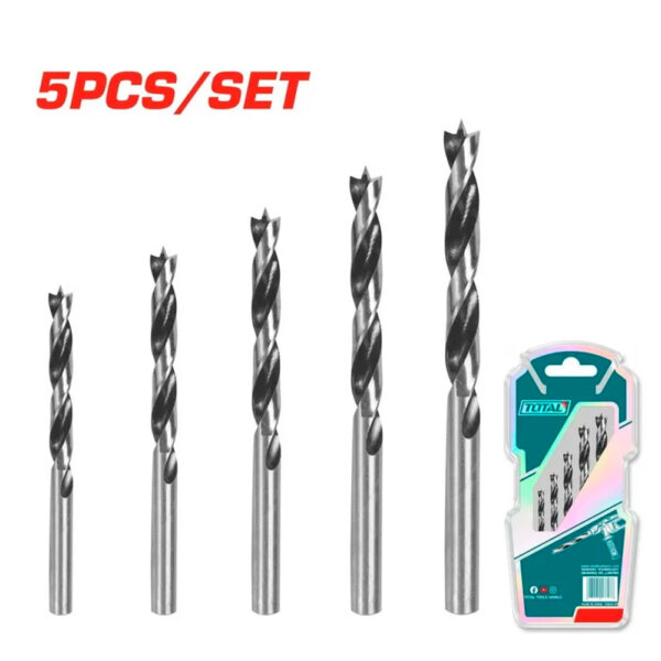 SET DE BROCAS P/MADERA 5PZS DIA 3-8MM