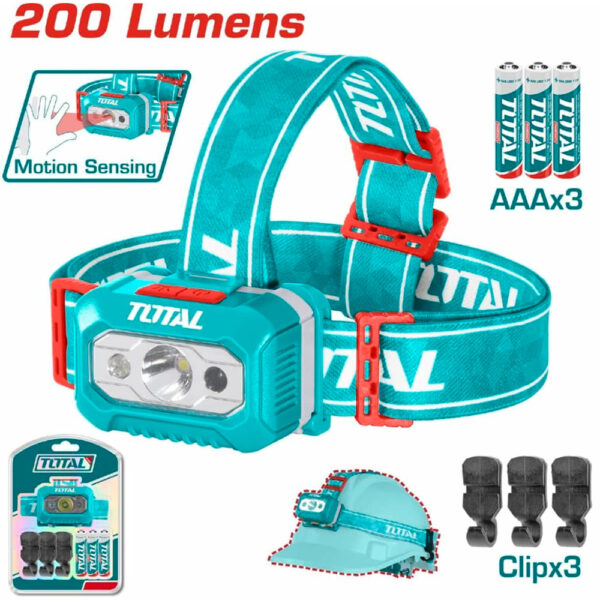 LINTERNA DE CABEZA 100-200LUM DIST: 91M 3AAA IPX4