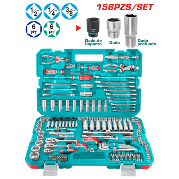 SET HERRAMIENTAS COMBINADAS 156 PZS INC MALETIN INDUSTRIAL- TOTAL