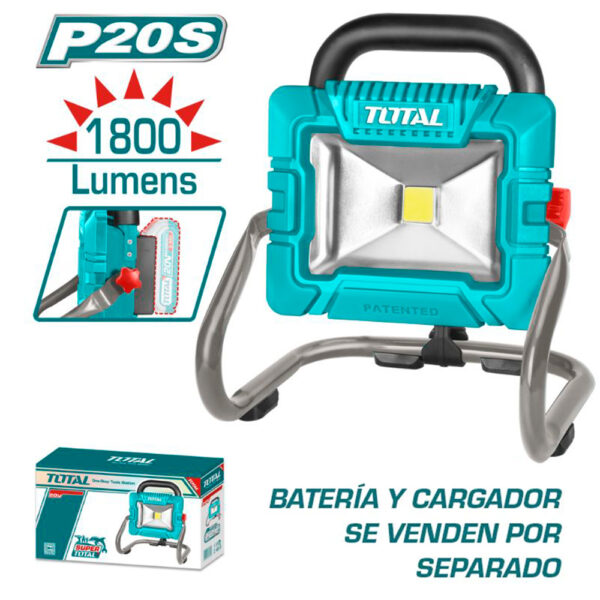 LAMPARA PORTATIL LED 20V 20W 1800LUMENS