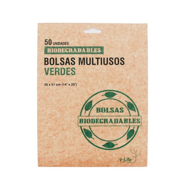 Bolsa Mecasa Biodegradable Verde 14'' X 20'' X 50 Und