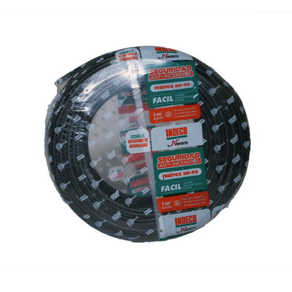 Cable NH-90 6mm2 450/750V libre de halógeno negro, clase 2, x rollo, Practicable