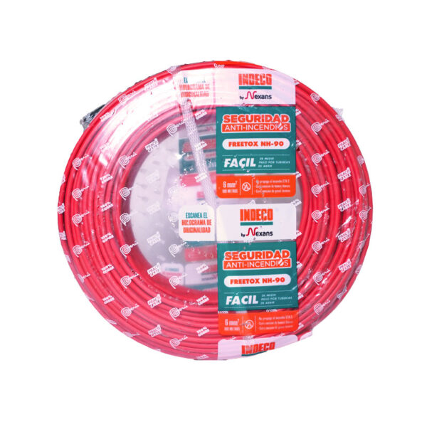 Cable NH-90 6mm2 450/750V libre de halógeno rojo, clase 2, x rollo, Practicable