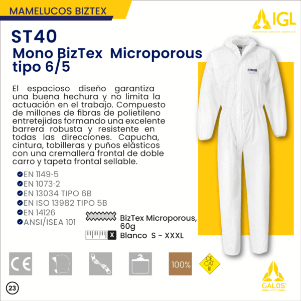 ST40 Mono BizTex Microporous Tipo 6/5