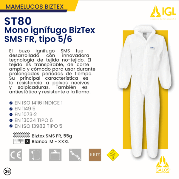 ST 80 Mono Ignífugo SM FR Tipo 5/6