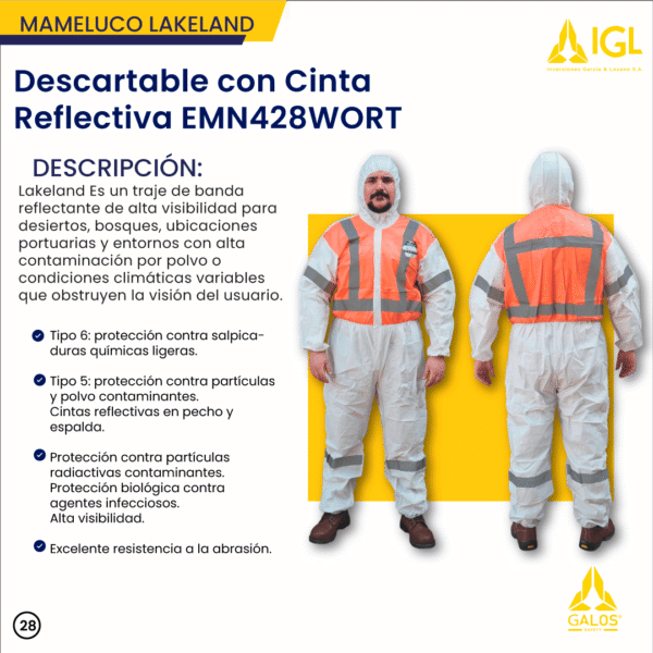 Descartable con Cinta Reflectiva EMN428WORT
