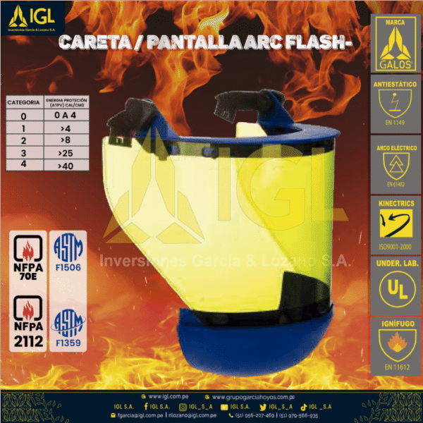 Careta / Pantalla Arc Flash-