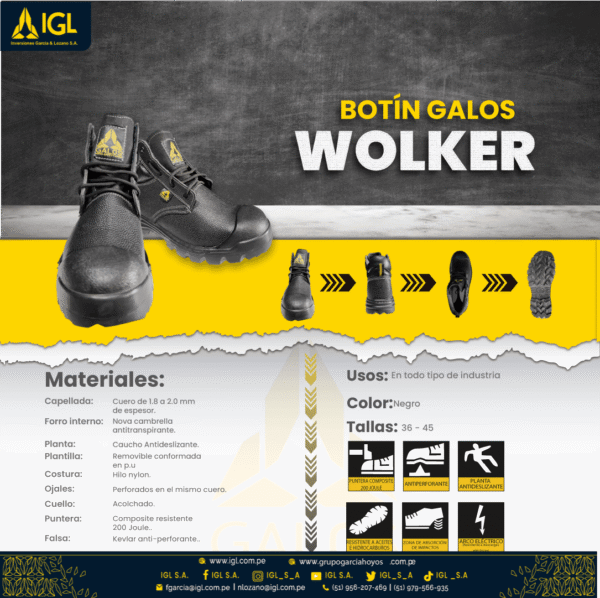 BOTÍN GALOS® WOLKER PUNTA DE ACERO